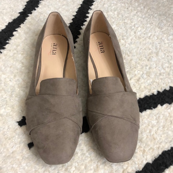 a.n.a Ana Gray 9.5 Flats Loafers Suede New Grey Karolina - Picture 1 of 6